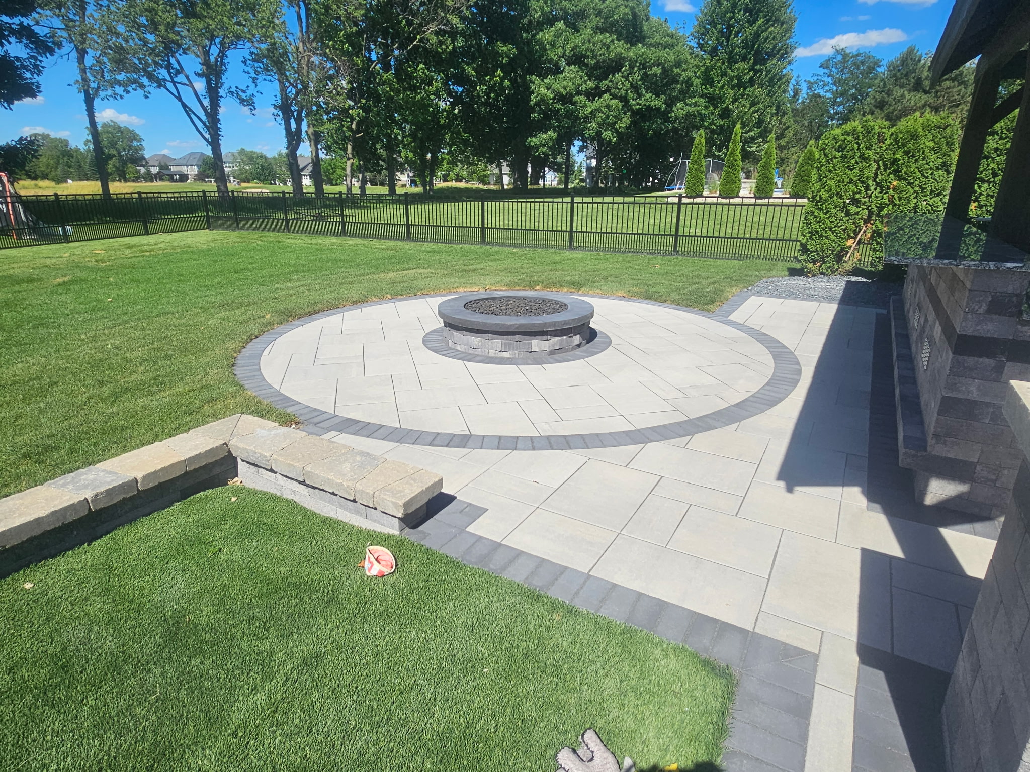 Circular paver patio & fire pit