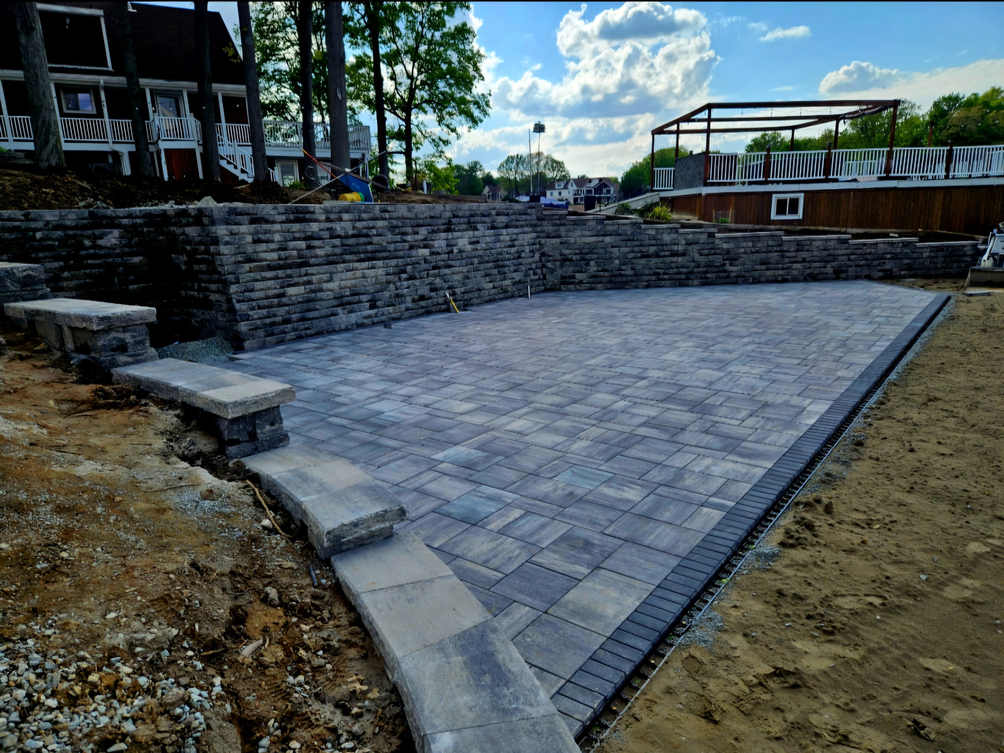 Lakeside retaining wall